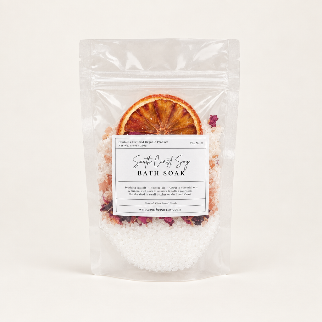 Botanica bath soak pouch on a clean neutral background