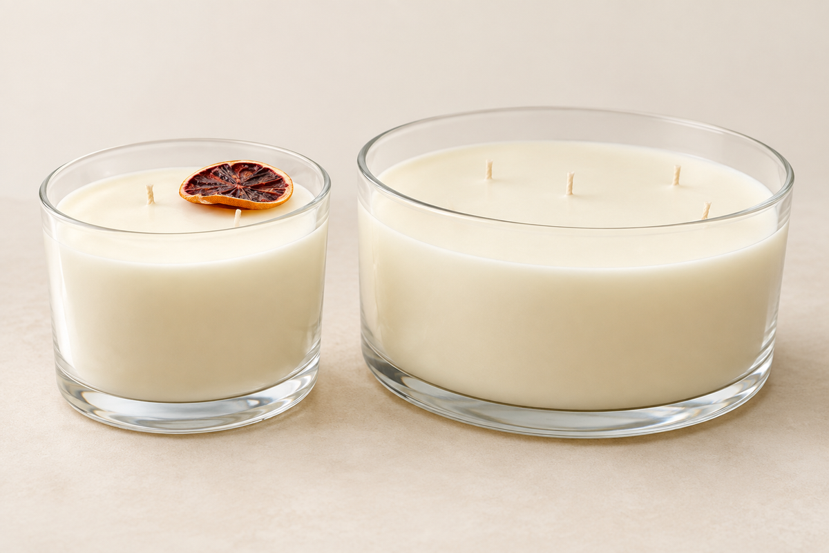 Cleaned-up two-candle product photo